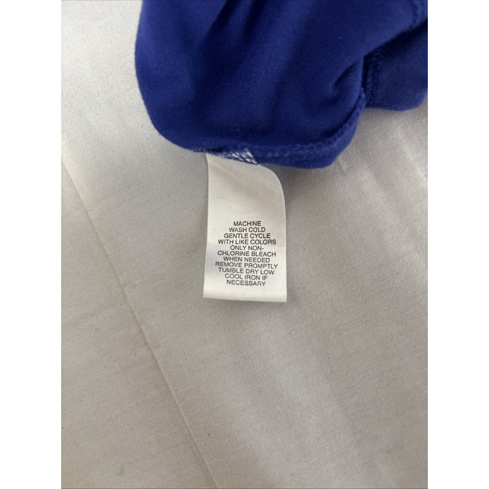 Designers Originals Tank Top Women’s Size Small Blue 3-D Ruffle Front Neckline - Picture 6 of 12